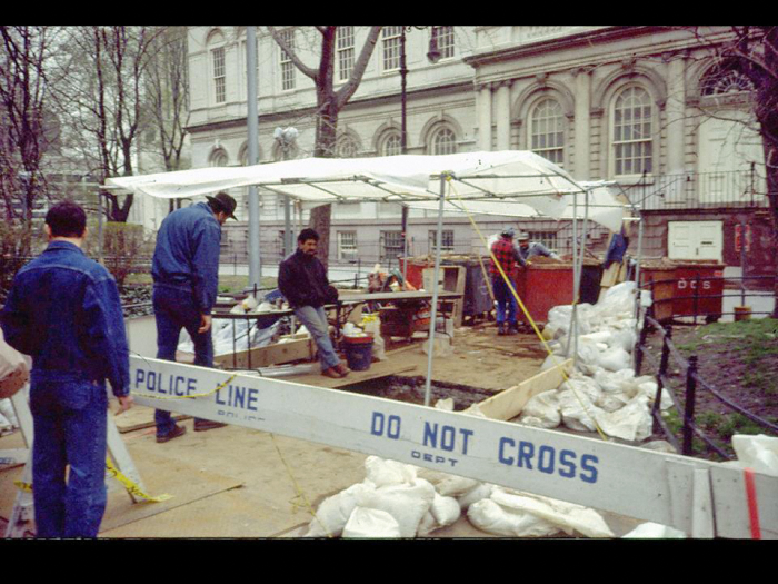 Stratigraphic Excavation Unit Over Projected Location of 18th Century Almshouse in City Hall Park, New York