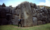 Holding up the Inca walls of the Fort of Sacsahuaman